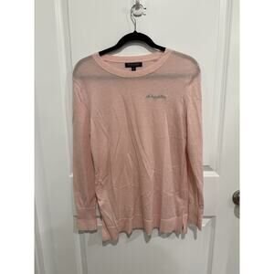 Banana Republic Sweater Womens Sz Medium Pink All That Glitter Merino Wool Top